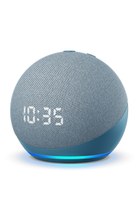 Echo Dot with Clock_steel blue